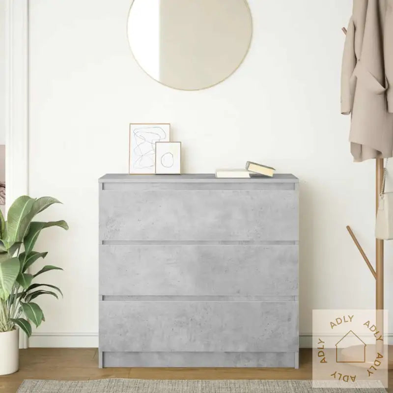 Skjenk Betonggrå 80X35X76 Cm Konstruert Tre
