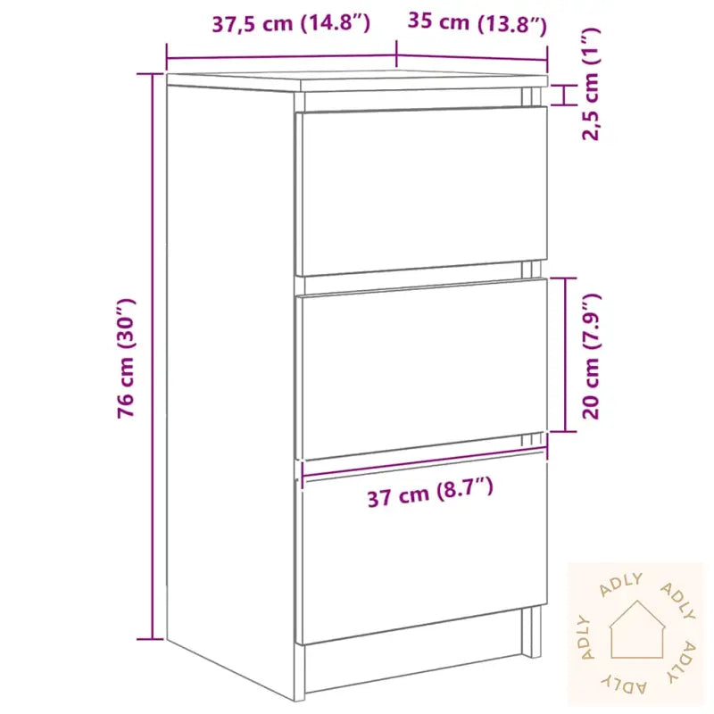 Skjenk Røkt Eik 37,5X35X76 Cm Konstruert Tre