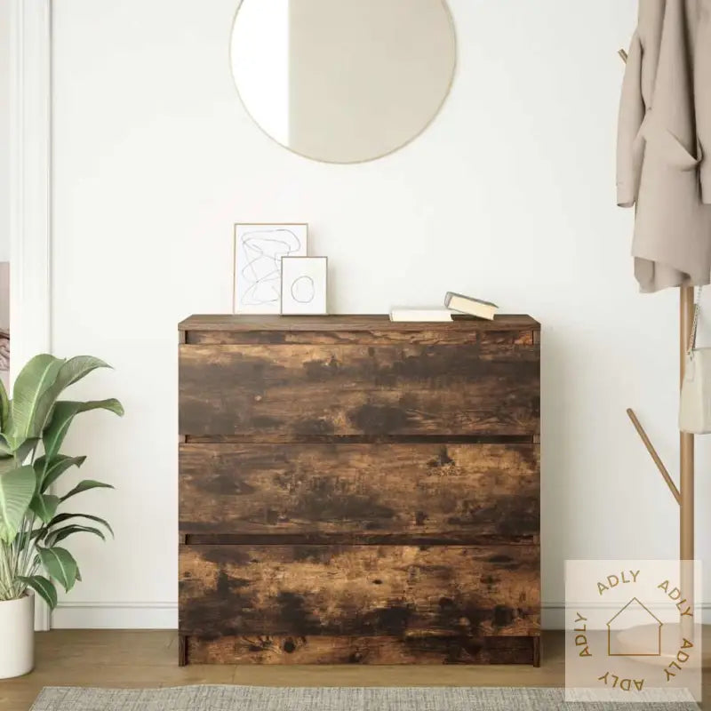 Skjenk Røkt Eik 80X35X76 Cm Konstruert Tre