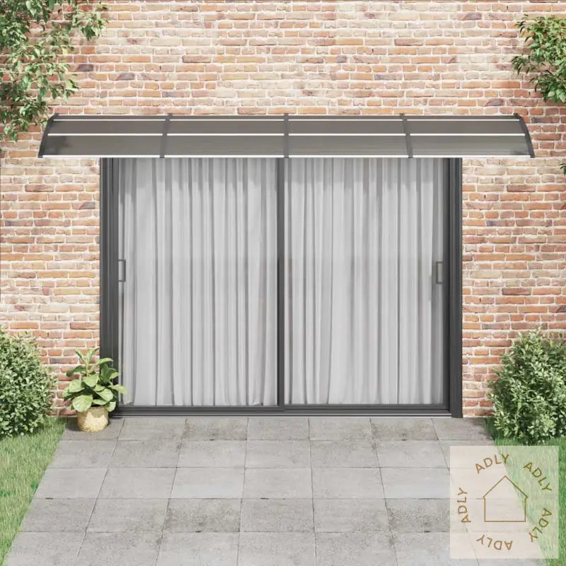 Skjermtak Svart 400X100 Cm Polykarbonat