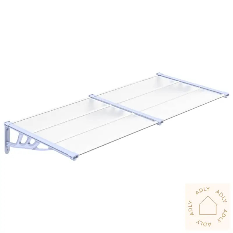 Skjermtak Grå Og Gjennomsiktig 199X90 Cm Polykarbonat