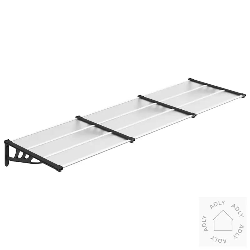 Skjermtak Svart Og Gjennomsiktig 297,5X90 Cm Polykarbonat