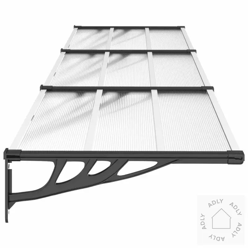 Skjermtak Svart Og Gjennomsiktig 358,5X90 Cm Polykarbonat