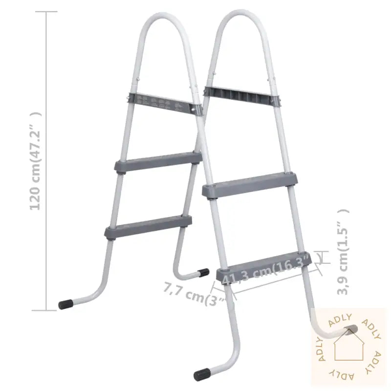 Bassengstige Grå 84 Cm Stål