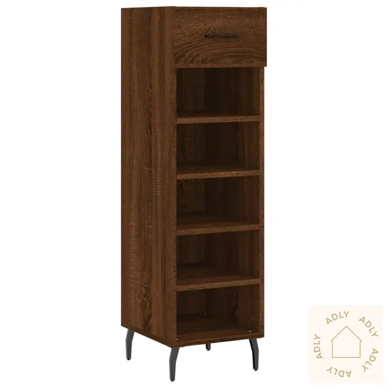 Skohylle Brun Eik 30X35X105 Cm Konstruert Tre