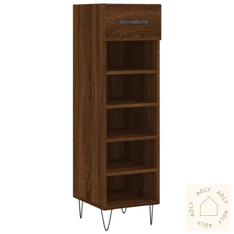 Skohylle Brun Eik 30X35X105 Cm Konstruert Tre