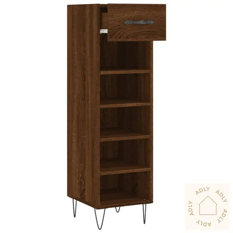 Skohylle Brun Eik 30X35X105 Cm Konstruert Tre