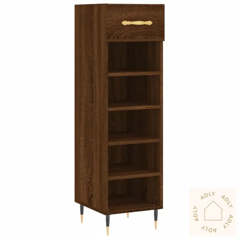 Skohylle Brun Eik 30X35X105 Cm Konstruert Tre