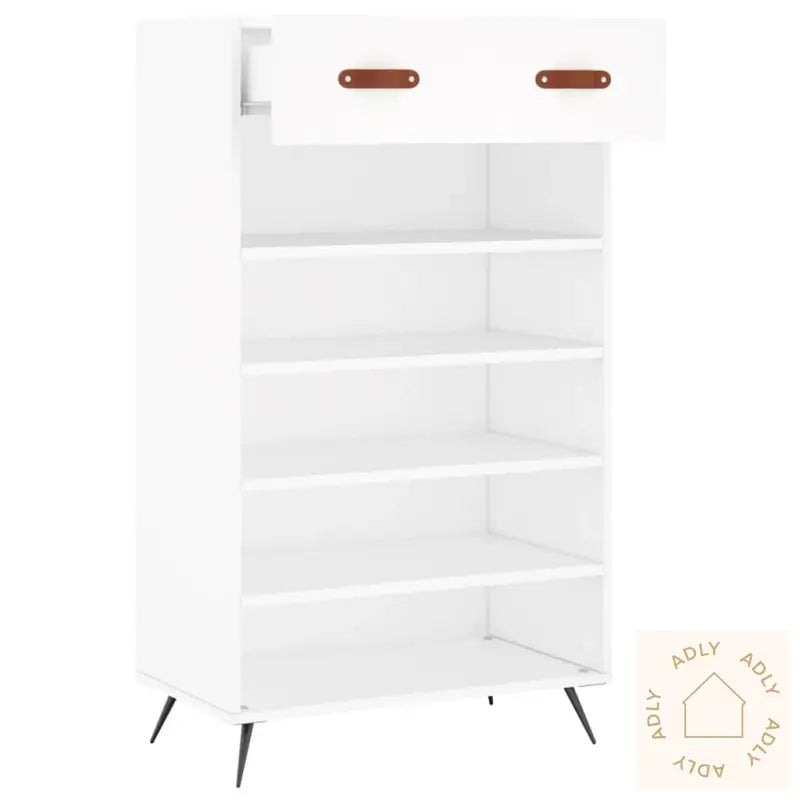 Skohylle Hvit 60X35X105 Cm Konstruert Tre