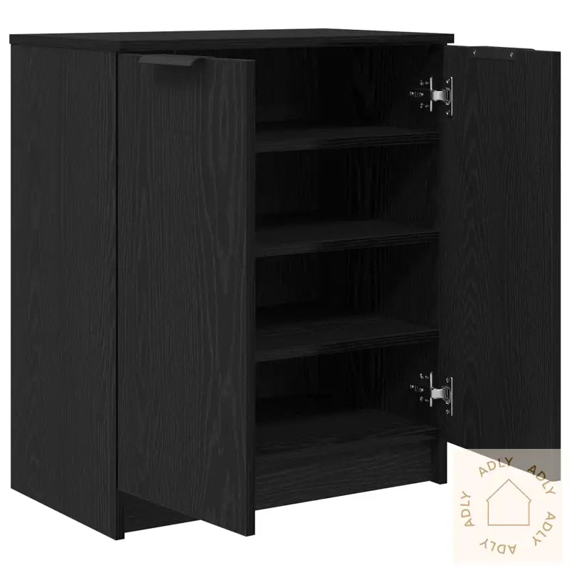 Skoskap Svart Eik 59X35X70 Cm Konstruert Tre