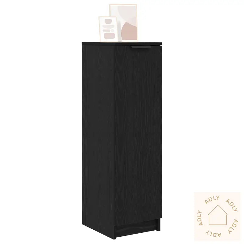 Sko Skap Svart Eik 29,5X35X100,5 Cm Konstruert Tre
