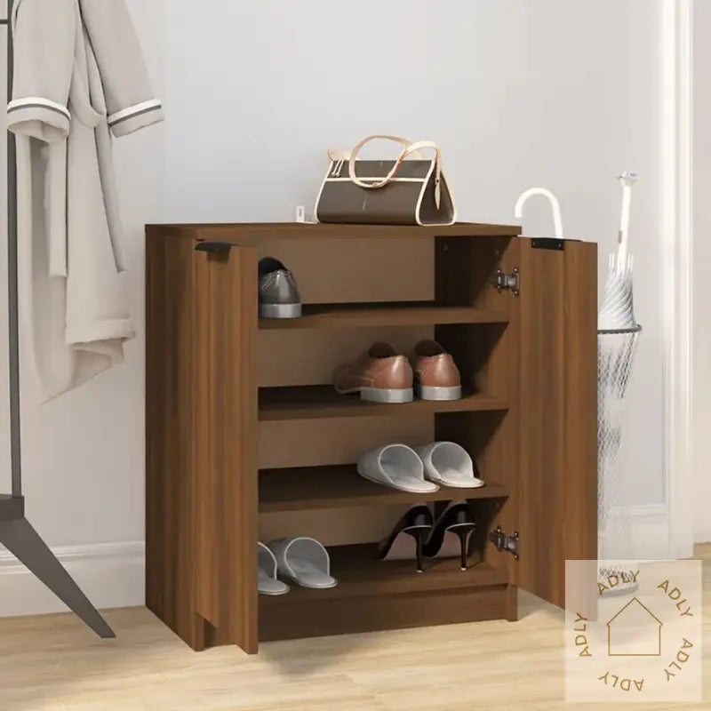 Skohylle Brun Eik 59X35X70 Cm Konstruert Tre