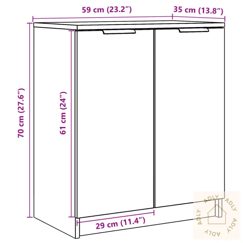 Skoskap Artisan Eik 59X35X70 Cm Konstruert Tre