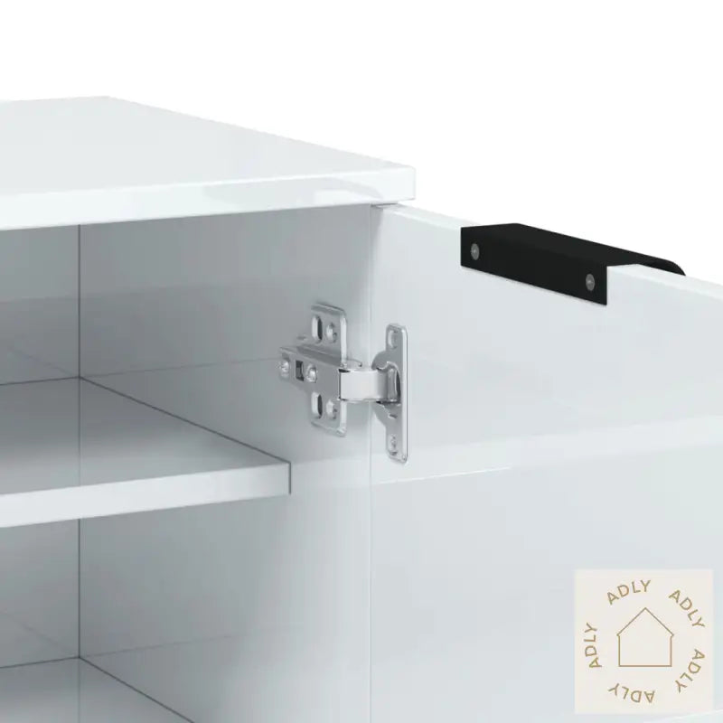 Skoskap Høyglans Hvit 59X35X100 Cm Konstruert Tre