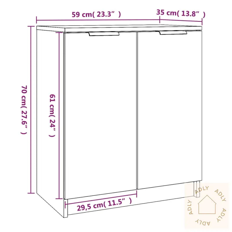 Skohylle Røkt Eik 59X35X70 Cm Konstruert Tre