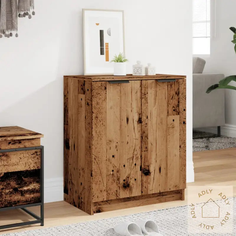 Skoskap Gammelt Tre 59X35X70 Cm Konstruert Tre