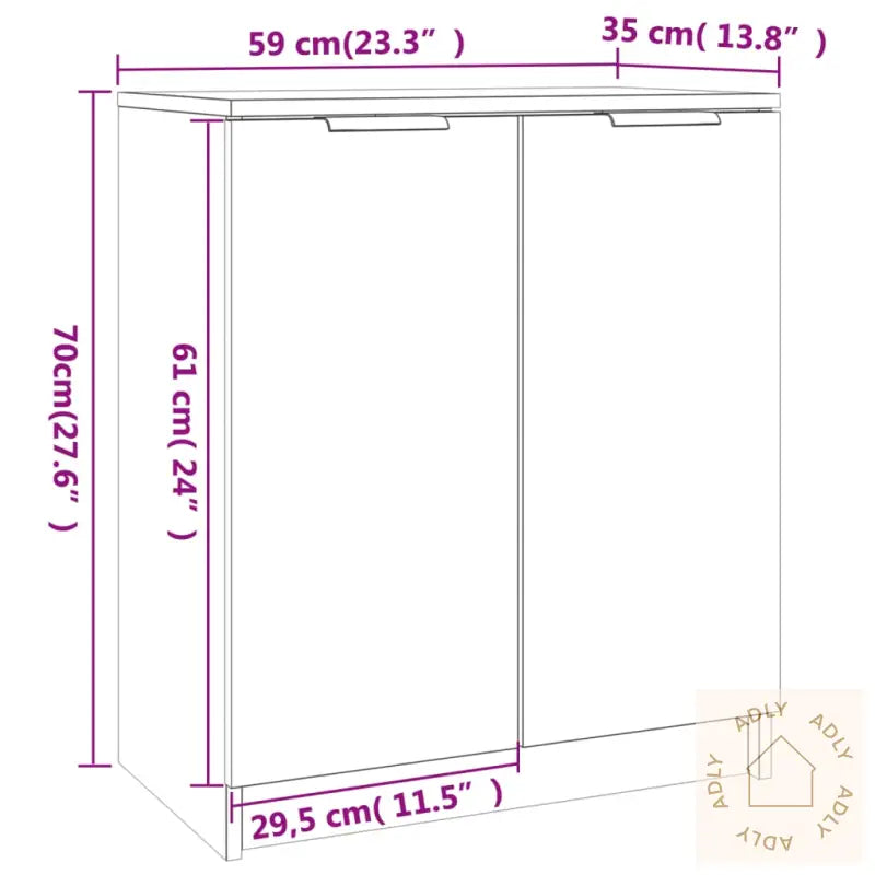 Skoskap Svart 59X35X70 Cm Konstruert Tre