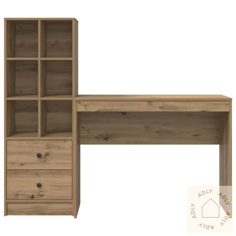 Skrivebord Med Lagring Artisan Eik Konstruksjon Tre