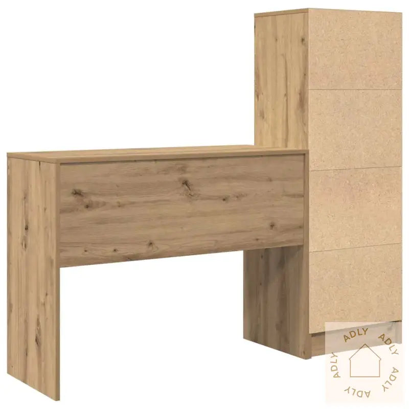 Skrivebord Med Lagring Artisan Eik Konstruksjon Tre