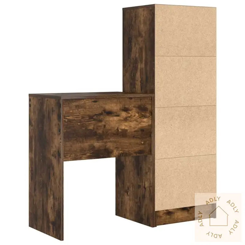 Skrivebord Med Lagring Røkt Eik Konstruert Tre