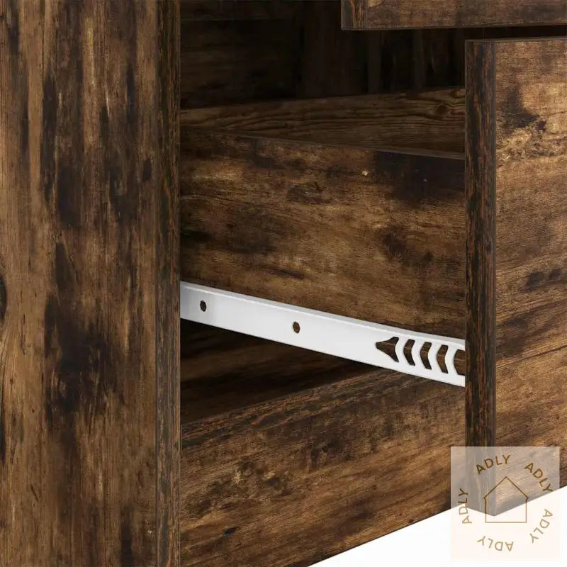 Skrivebord Med Lagring Røkt Eik Konstruert Tre