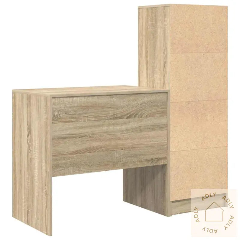 Skrivebord Med Lagring Sonoma Eik Konstruert Tre