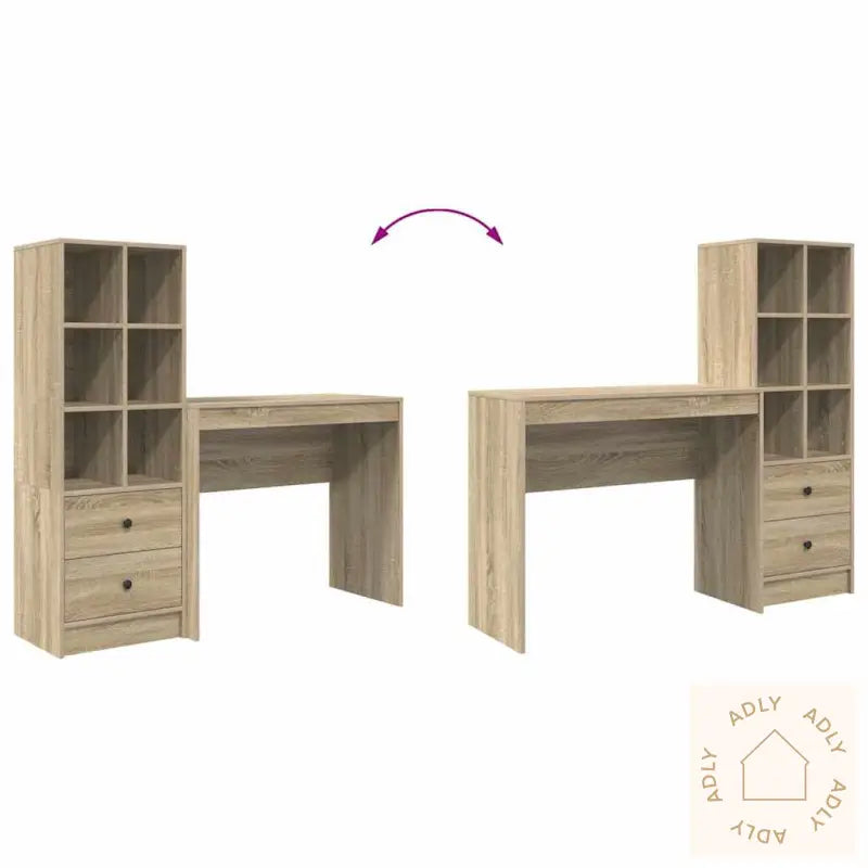 Skrivebord Med Lagring Sonoma Eik Konstruksjonstre