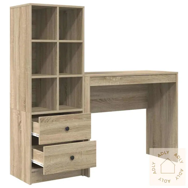 Skrivebord Med Lagring Sonoma Eik Konstruksjonstre