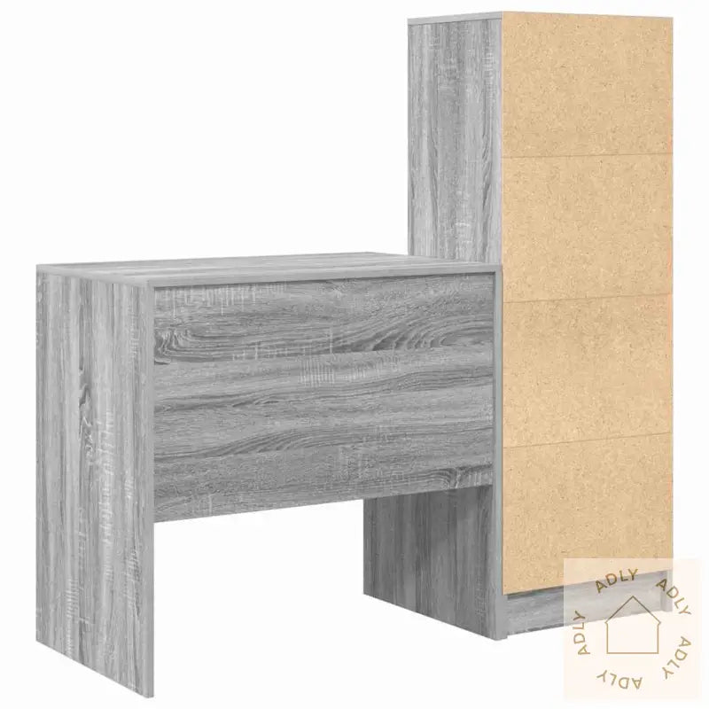 Skrivebord Med Lagring Grå Sonoma Konstruert Tre