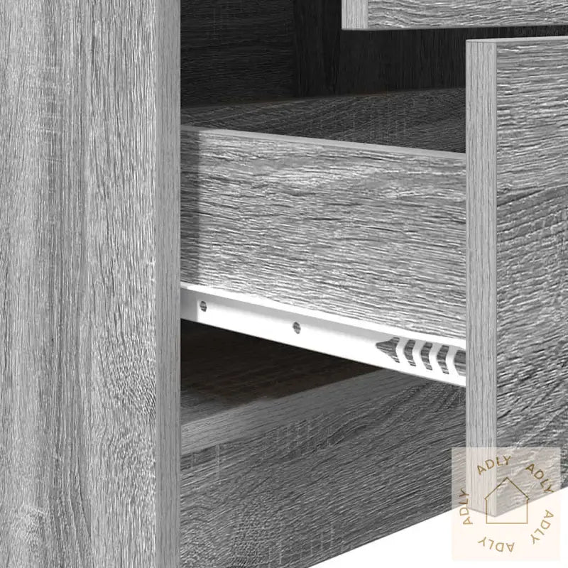 Skrivebord Med Lagring Grå Sonoma Konstruert Tre