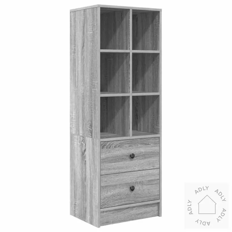 Skrivebord Med Lagring Grå Sonoma Konstruert Tre