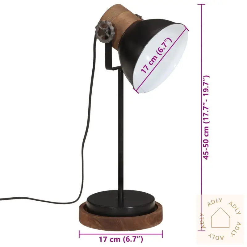 Skrivebordslampe 25 W Svart 17X17X50 Cm E27