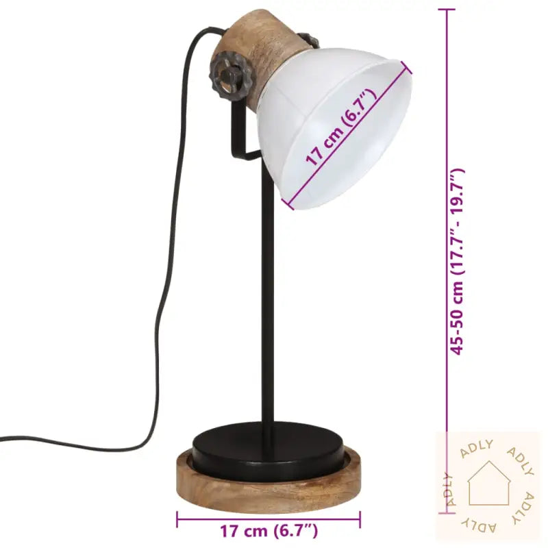 Skrivebordslampe 25 W Hvit 17X17X50 Cm E27