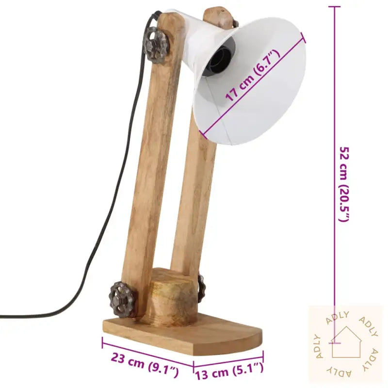 Skrivebordslampe 25 W Hvit 23X13X52 Cm E27