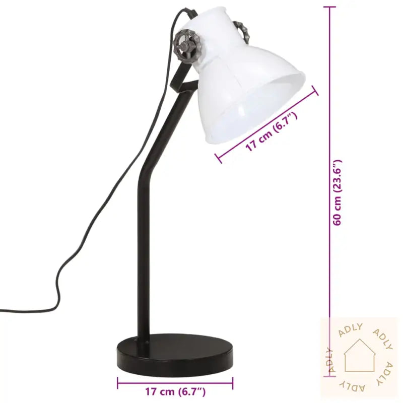 Skrivebordslampe 25 W Hvit 17X17X60 Cm E27