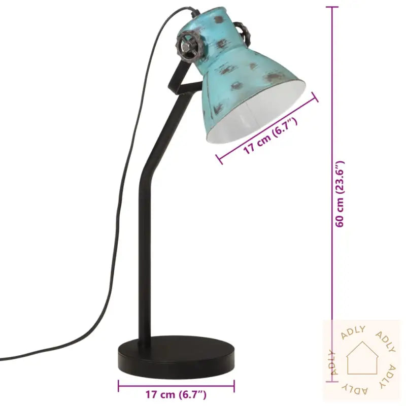 Skrivebordslampe 25 W Denimblå 17X17X60 Cm E27