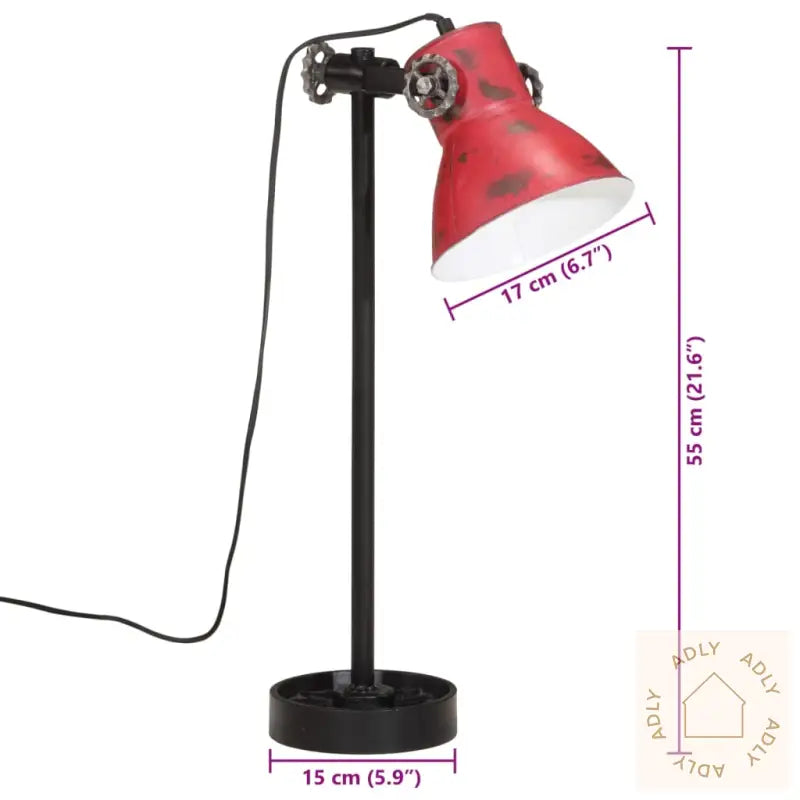 Vegglampe 25 W Mørkerød 15X15X55 Cm E27