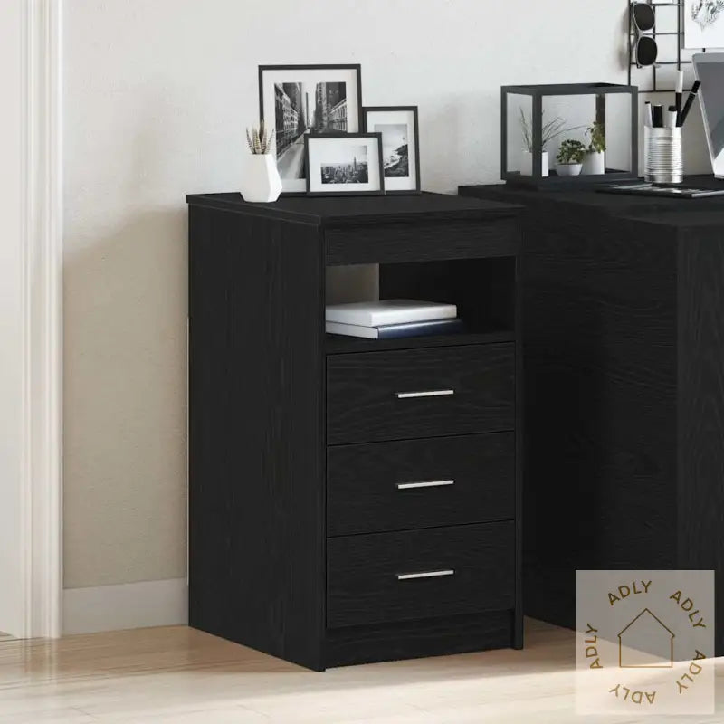 Kommode Svart Eik 40X50X76 Cm Konstruert Tre