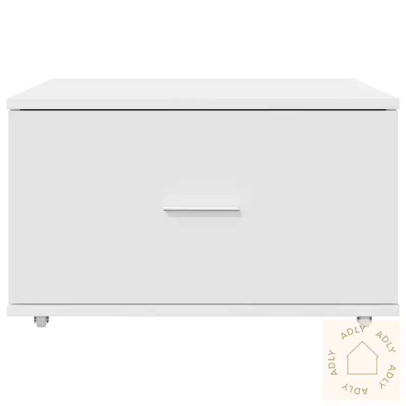 Skuffeskap Med Hjul Hvit 55X45X33,5 Cm Laget Av Tre