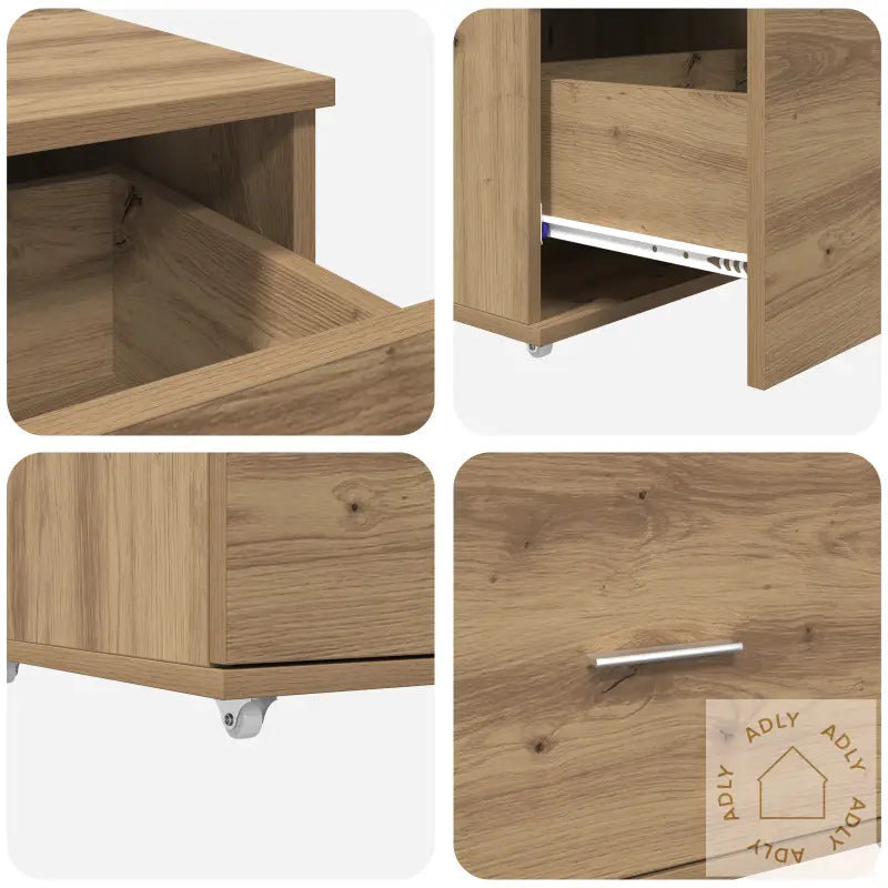 Skuffeskap Håndverks Eik Sponplate, Laminat Medium Skuffeskap