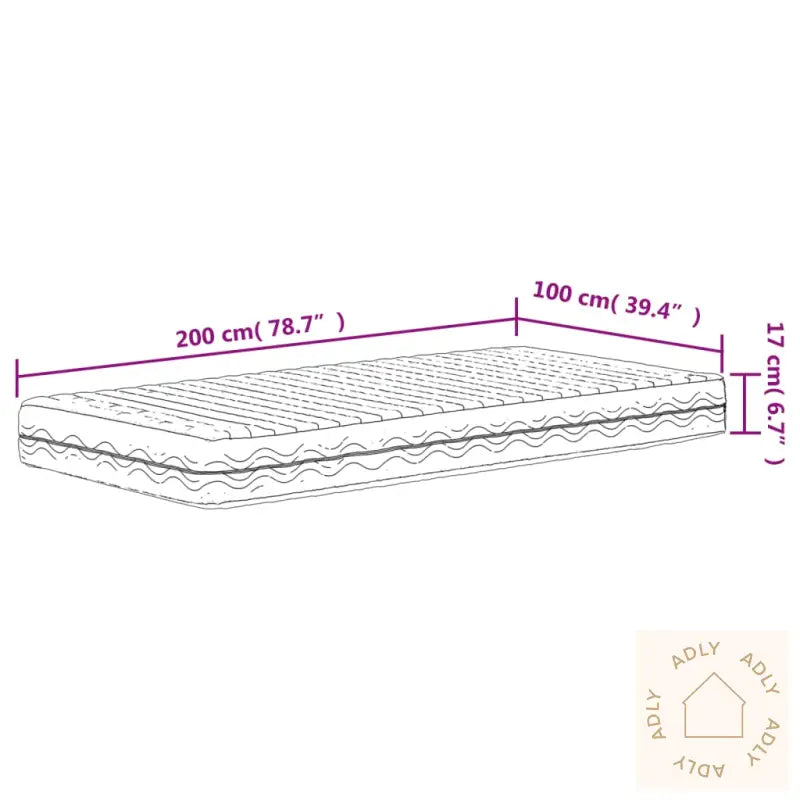 Skummadrass Hvit 100X200 Cm Hardhet H2 H3