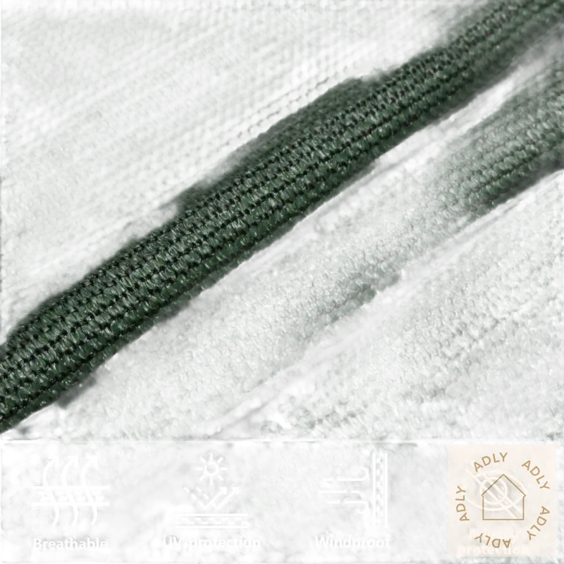 Grønn skyggefullt HDPE-solseil med pustende og UV-beskyttende funksjoner for hagemøbler