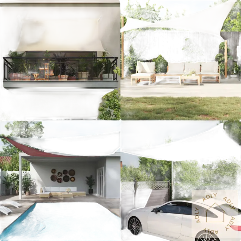 Skyggefullt HDPE-solseil i mørkegrønn for hagemøbler og uteplassen