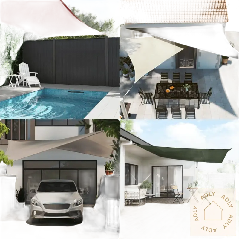 Skuggefullt HDPE-solseil i mørkegrønn for hagemøbler og uteplassen