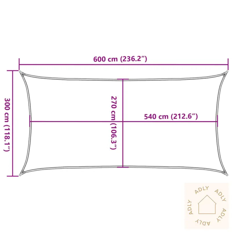 Solseil 160 G/M² Mørkegrønn 3X6 M Hdpe