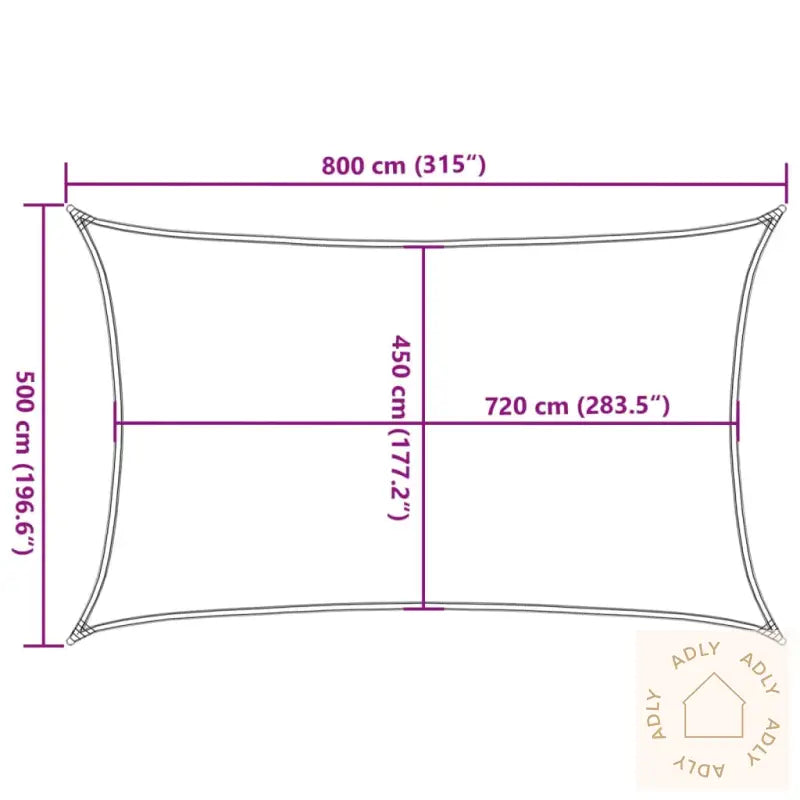 Solseil 160 G/M² Mørkegrønn 5X8 M Hdpe