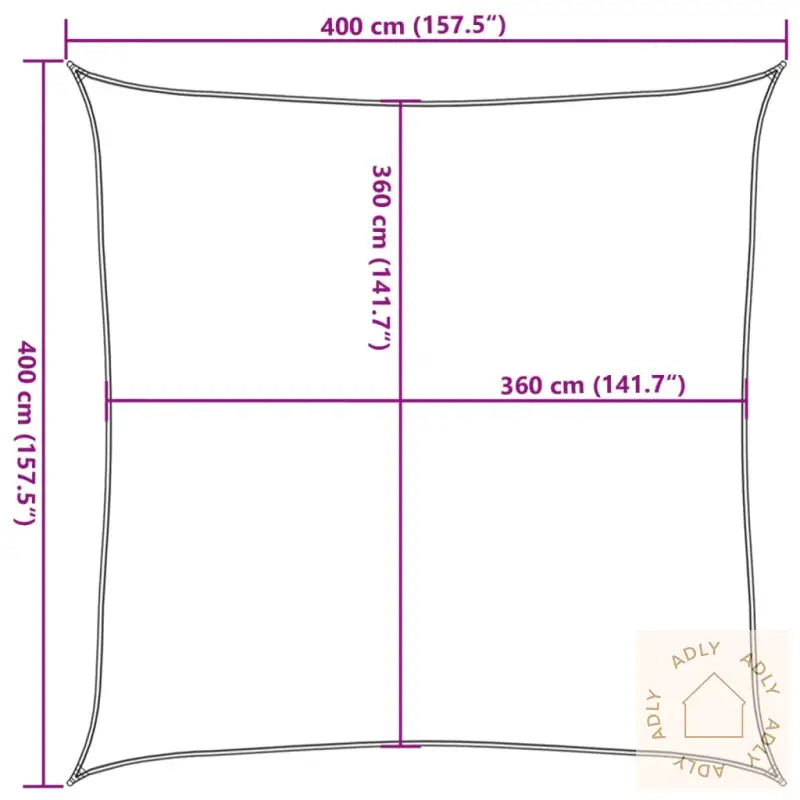 Solseil 160 G/M² Mørkegrønn 4X4 M Hdpe
