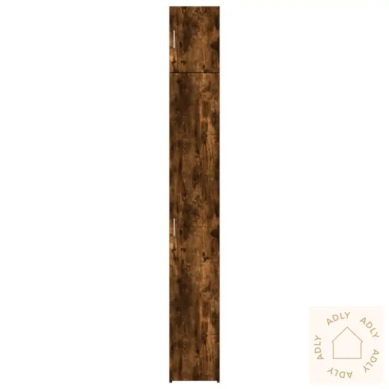 Smalt Oppbevaringsskap Røkt Eik 30X42,5X225 Cm Konstruert Tre
