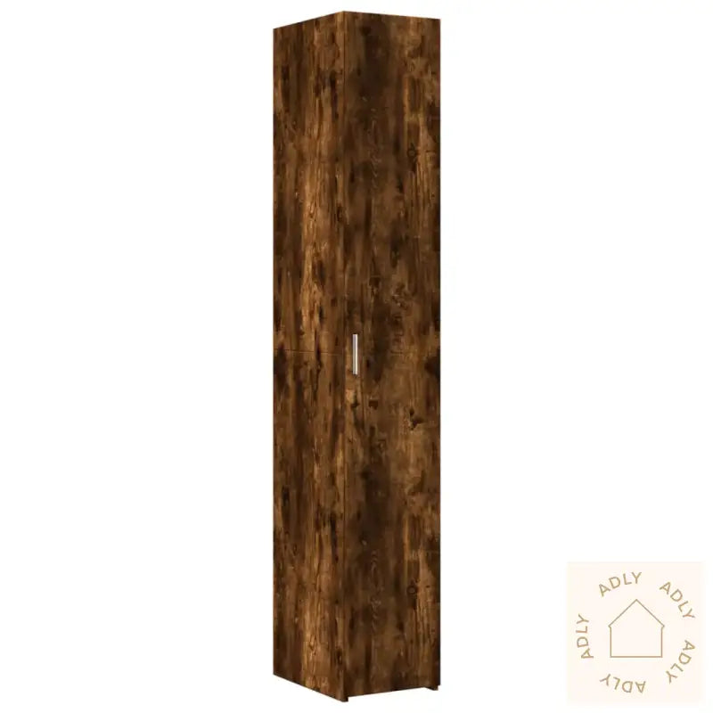 Smalt Oppbevaringsskap Røkt Eik 30X42,5X225 Cm Konstruert Tre