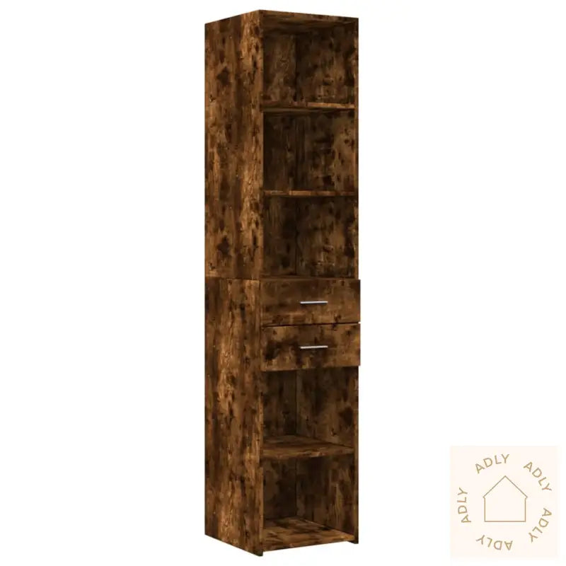 Smalt Oppbevaringsskap Røkt Eik 40X42,5X225 Cm Konstruert Tre